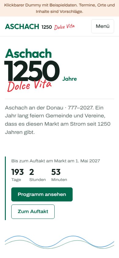 Startseite am Handy